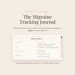 Digitales Migräne-Tagebuch | Zyklus- und Auslöserprotokoll (180 Tage)