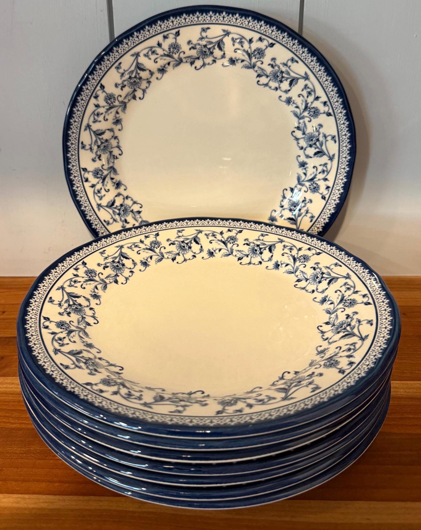 Vintage Blue Restaurant Dinner Plates - Etsy