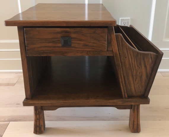 Brandt Ranch Oak Magazine End Table Etsy