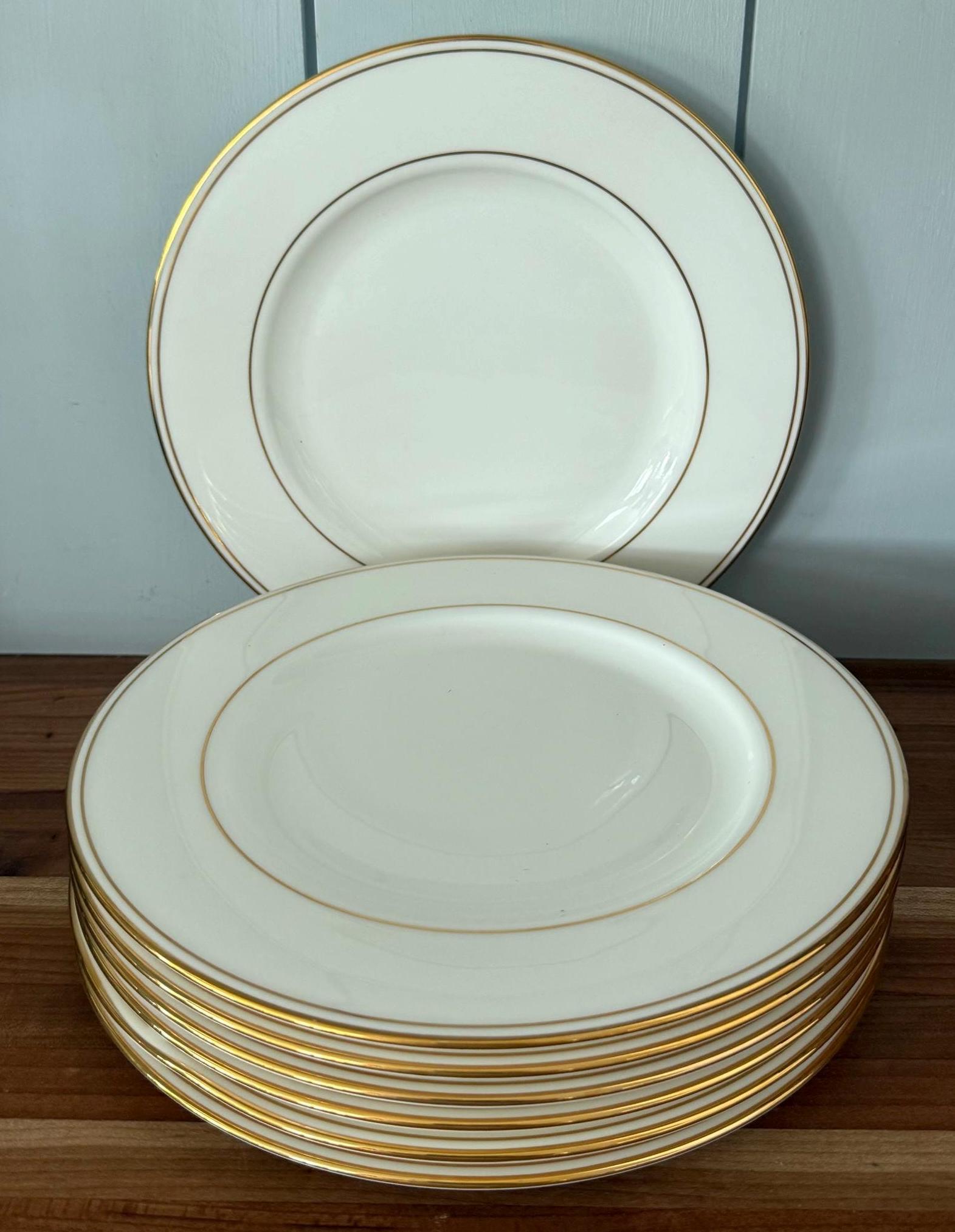 Lenox China Gold Rim Dinner Plates - Etsy