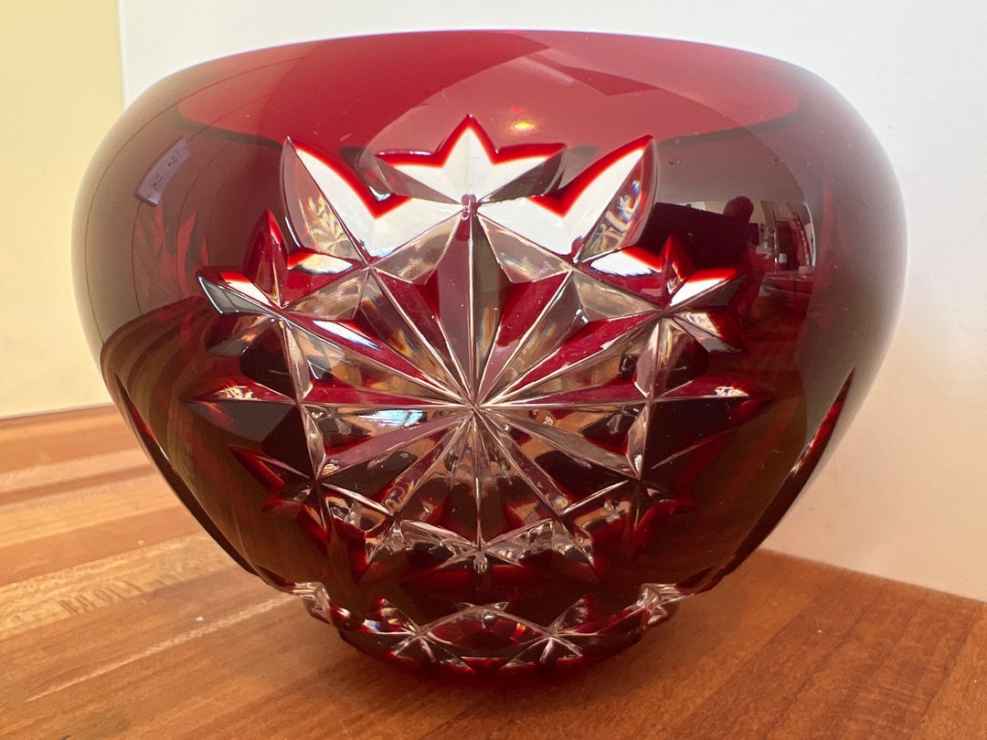Waterford Snow Crystals Ruby Red Bowl Etsy