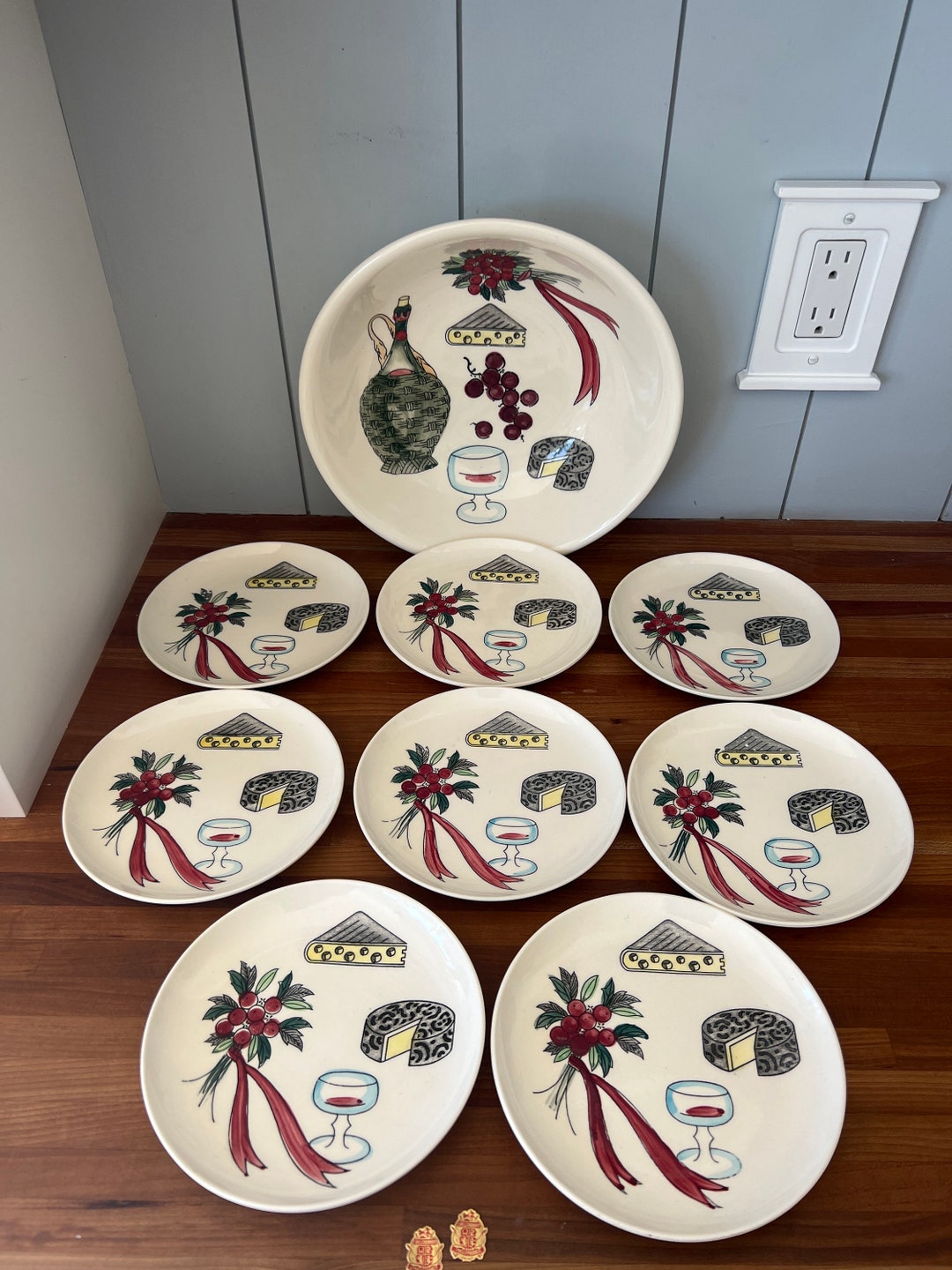 Vintage Delcoronado Nasco Bowl and Plates (holiday?)salad Set - Etsy