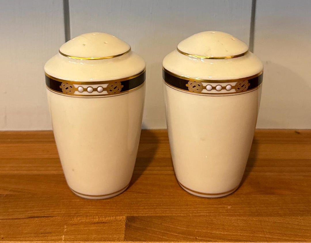 Lenox Hancock Shaker Pepe In Porcellana Fine Avorio Con Oro 24k, Lavabile In Lavastoviglie, Altezza 8,5 Cm