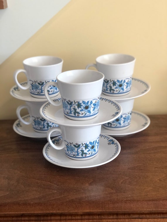 Set of 6 Noritake Blue Moon Coffe Cups/saucers Japan - Etsy