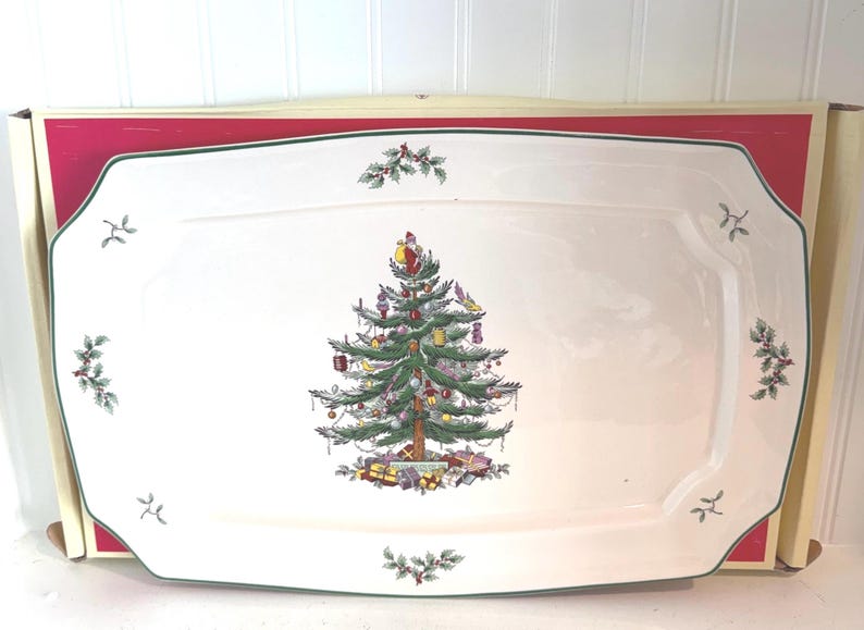 Spode Christmas Tree Oval Rim Dish