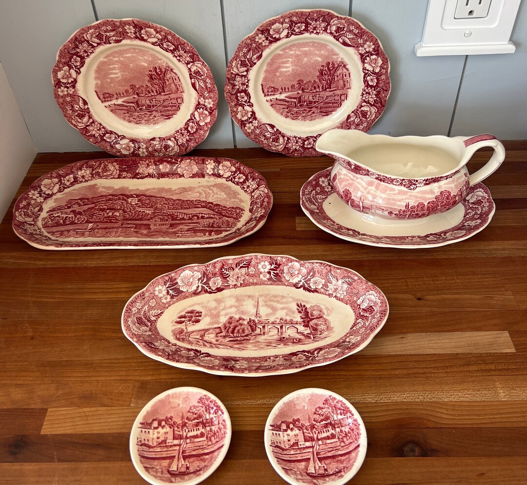 Thames River Scene by Palissy Pottery England Lot - Etsy