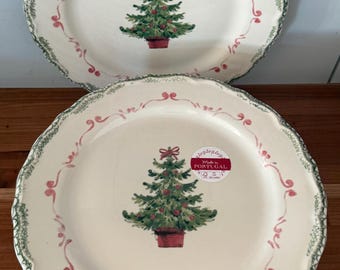 Matceramica Christmas Tree Luncheon Plates (set of 4) 2 sets available