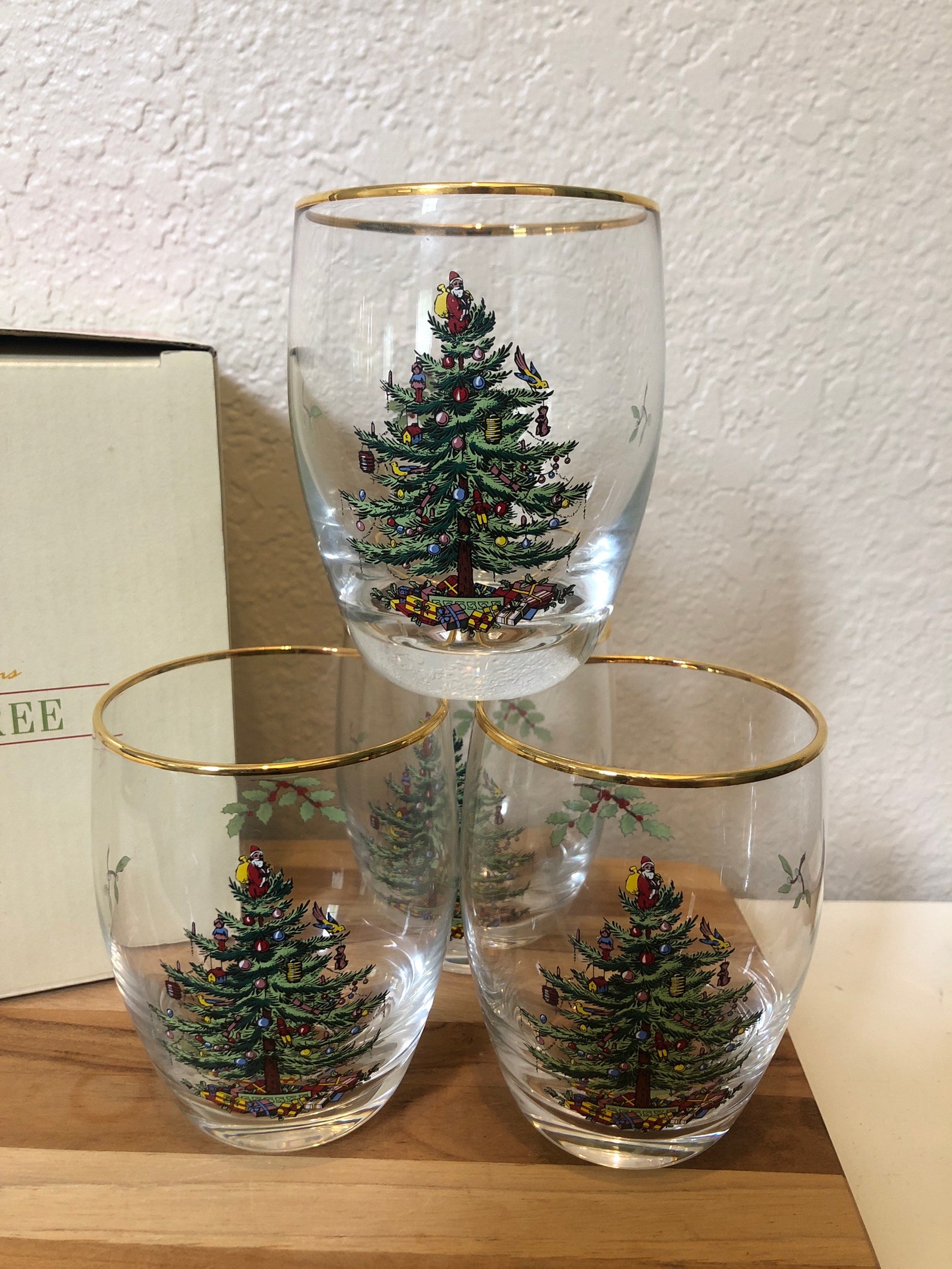 spode christmas tree tumblers