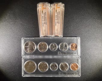 2026 P&D Semiquincentennial 250th Anniversary Uncircula Full Set featuring Mayflower Quarter in Whitman Case