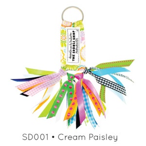 The Soodle Ribbon Key Chain Cream Paisley