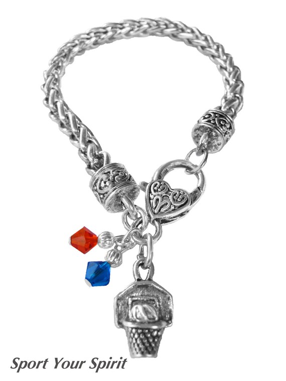 Personalized Basketball BraceletTeam Colors Swarovski Etsy