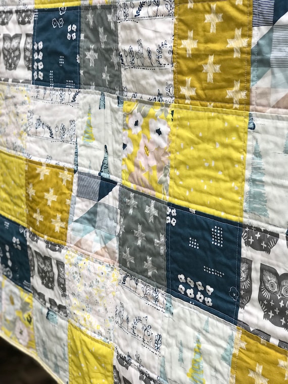 Heartland Lugna Meadows Crib Quilt Baby Toddler Blanket Throw - Owl Nursery Bedding Yellow Heartland Lugna Meadows Crib Quilt Baby Toddler Blanket Throw - Owl Nursery Bedding Yellow