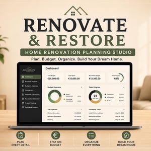Home Renovation Planner App | Offline Remodel Project Manager, Budget, Contractors, Payments, Timeline & Materials