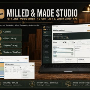 Woodworking Cut List App | Offline Offcut Inventory, Costing & Workshop Planner