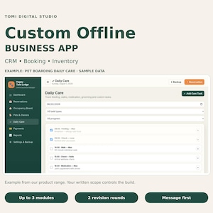Custom Offline Business App | Personalized CRM, Booking & Inventory Software | Made to Order