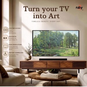 Green Landscape TV Art – Spring Park Scene, Nature Wall Decor (Digital Download)
