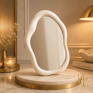 French Cloud Makeup Mirror | Irregular Vanity Mirror for Bedroom & Beauty Decor