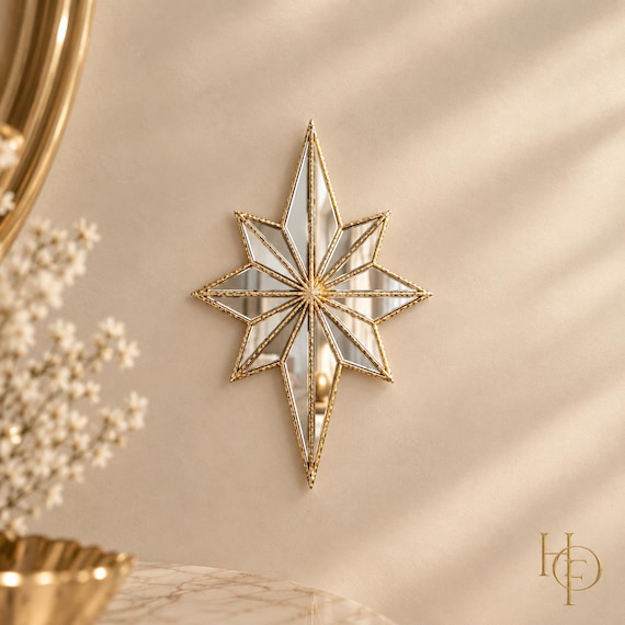 Gold Starburst Mirror Wall Decor, Geometric Wall Mirror | Luxury Home Decor