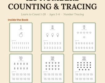 Bok om räkning och spårning av siffror | Lär dig 1-20 för barn i åldrarna 3-6 (PDF-nedladdning)