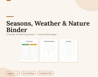 Årstider Väder Natur Lärande Pärm för Småbarn (PDF)