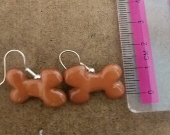 brown bone earrings