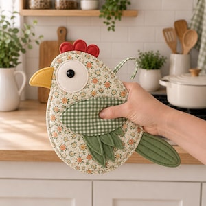 Parrot Pot Holder Sewing Pattern PDF, Macaw Applique Oven Mitt Pattern, Bird Pot Holder Tutorial, Beginner Sewing, Instant Download