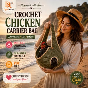 Crochet Chicken Carrier Bag Pattern, Beginner Friendly Sling Tutorial (PDF Download)