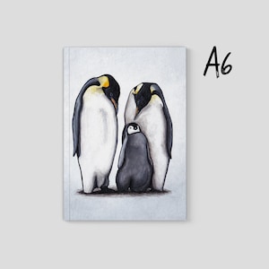 Penguin Notebook, Sketchbook, A6 Paperback Journal, Christmas Penguin Gifts, Festive Stationery, Seasonal Notebook, Xmas Gifts for Writers