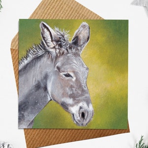 Ezelkerstkaart, seizoensgebonden feestelijke kaarten, Merry Christmas-vakantiewenskaart, Happy Xmas Donkey Card, Sanctuary Farm Animal Card