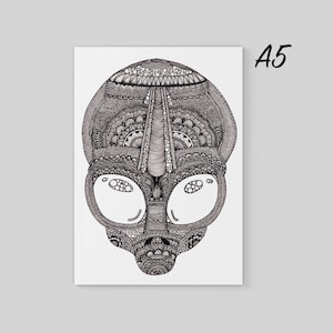 Alien Journal A5 Lined /Plain | Sci-fi, Space Stationery, Extraterrestrial Gift; Ideal Stocking Filler/Secret Santa | Jenny Pond JPArtwork