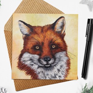 Carte de Noël renard, cartes de fête saisonnières, carte de voeux de joyeux Noël pour les fêtes, carte renard joyeux Noël, cadeaux pour les amateurs de renard, peinture renard