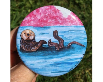 Handmade Otter Pewter Pin Badge – English Lapel Brooch In Gift Box 2 thumbnail image