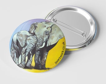 Olifant pin badge, olifant badge, schattige knop badge, kleine olifant cadeau, babyolifant, olifant kunst, olifant schilderij, Moederdagcadeau