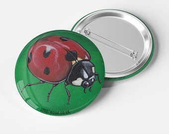 Ladybird Badge, Ladybug Badge, Bug Badge, Ladybird Gifts, Ladybug Gifts Bug Pin, Cute Bug, Pin Back Button, Insect Gifts, Bug Art, Ladybird