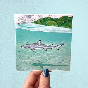 Hai Aufkleber, Vinyl Fisch Aufkleber, Schwimmen Hai Aufkleber, Wasserdichter Aufkleber, Laptop/Planer/Wasserflasche Aufkleber, Ozean/Meerestier, Langlebig