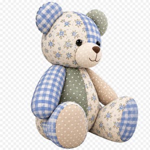 Nähvorlage „Erinnerungsbär“ (PDF), Patchwork-Teddybär zum Andenken, A4 & US Letter Bild 3