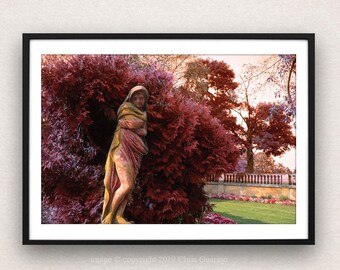 Autumn photo of an ancient statue on a serene landscape "The Autumn"  Roman Statue, Chicago Art, Cemetary Art