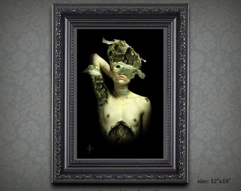 Limited Edition Bee Queen Print from the Dark fantasy fine art series "The Masquerade" by Chris Guarino