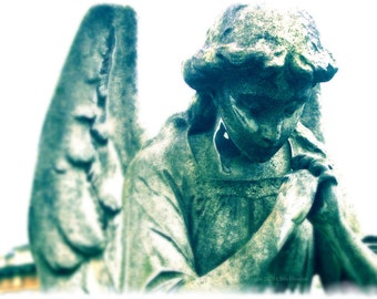 London graveyard photography, praying angel, Brompton cemetery, Gothic angel, tomb artwork, Fallen angel photo, dark art, winged statue