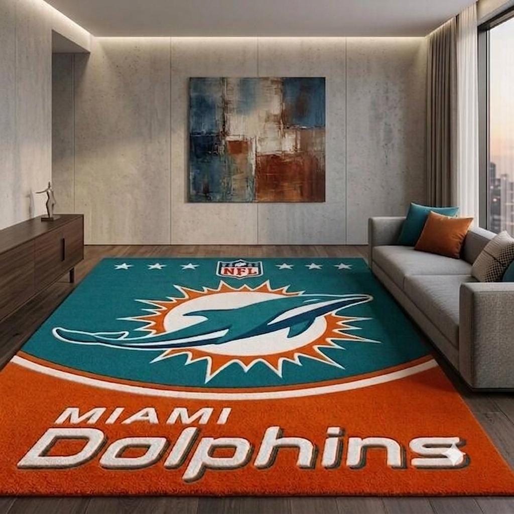 Miami Dolphins Area Rug - Etsy