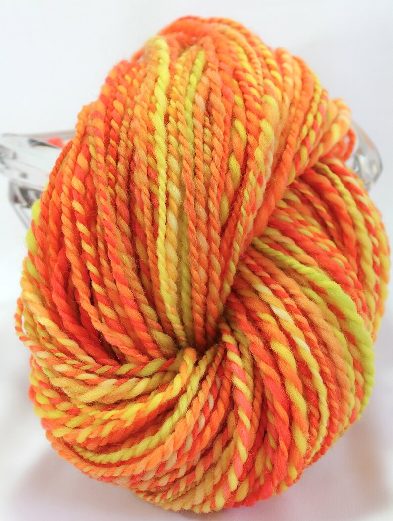 Handspun Yarn Candy Corn Falkland wool Heavy Worsted Etsy