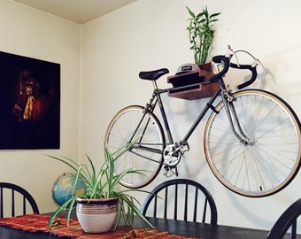 Custom Handcrafted WC Bike Shelf™ - Bike Wall Mount Rack - Reclaimed Wood - Etsy Top Seller