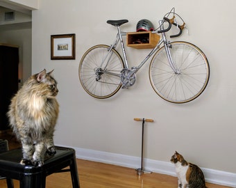 Custom Handmade D-Town Bike Shelf™ - Bike Wall Mount Rack - Reclaimed Wood - Top Etsy Seller