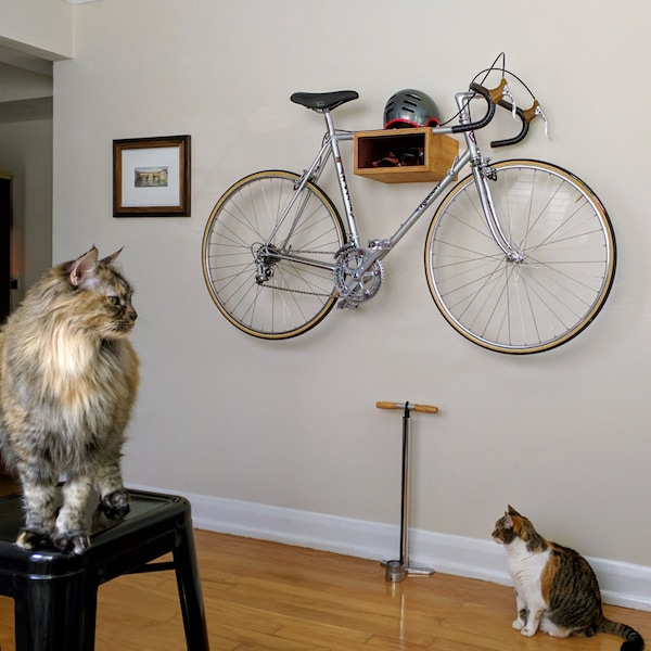 The D-Town Bike Shelf™ // Bike Rack // Bike Wall Mount // Reclaimed Wood