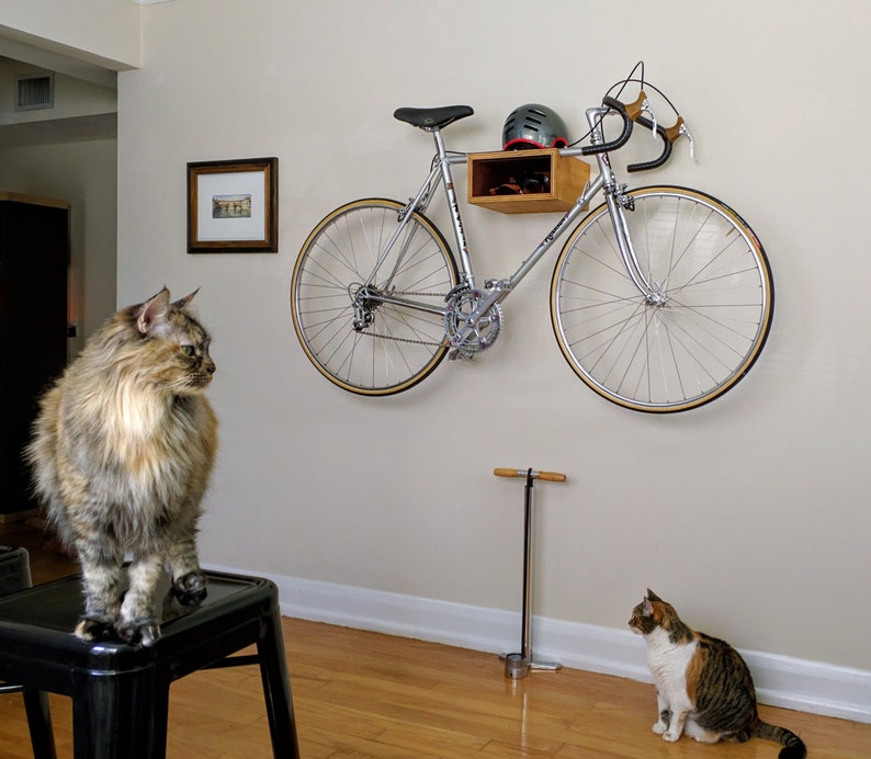 The D-Town Bike Shelf™ // Bike Rack // Bike Wall Mount // Reclaimed Wood image 1