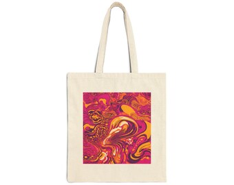 Psychedelic 60s Pattern Tote Bag - Risograph Print