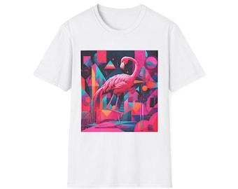Flamingo Frenzy T-Shirt | Vibrant Maximalist Collage Design