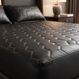 Luxury PU Leather Mattress Cover, Waterproof Fitted Bed Sheet, Soft Faux Leather Mattress Protector, Custom Size Bed Cover