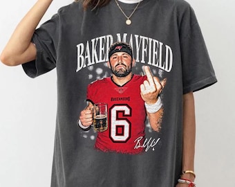 Baker Mayfield Shirt, Vintage Funny Football Meme Tee, Baker Mayfield Beer Middle Finger Shirt