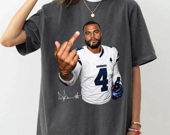 Dak Prescott Shirt, Dak Prescott Middle Finger Dallas Football Shirt, Comfort Colors Apparel Fan Gift